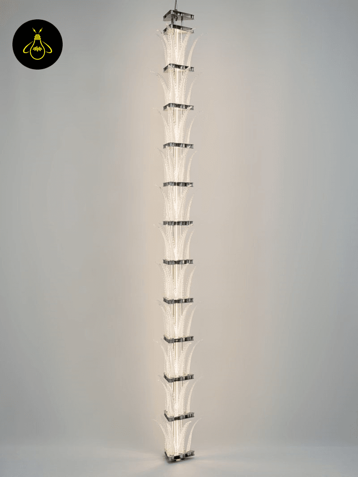 Jagmag Chandelier Light - Talar Collection, Handcrafted Murano Glass with Aluminum, 118x8x9 Inches, Dimmable LED for Luxurious Ambiance - Fancy and Decorative lights - Brand name jagmag lights