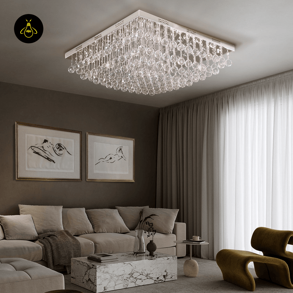 Jagmag Lights Modern Raindrop K9 Crystal Chandelier, for Living Room and Dining Room - Fancy and Decorative lights - Brand name jagmag lights