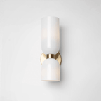 Jagmag Edie Brass Wall Sconce - Opal Glass, 35cm Height, for Elegant Interiors - Fancy and Decorative lights - Brand name jagmag lights