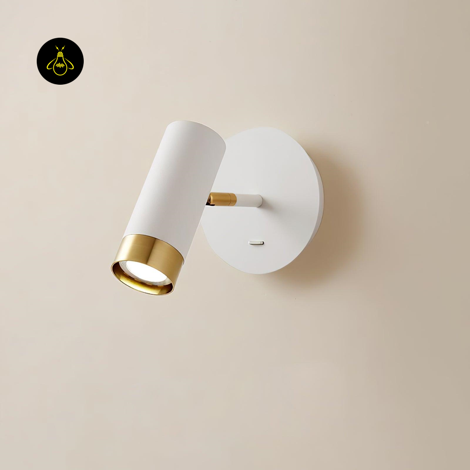 Jagmag Karpo Wall Lamp with Adjustable Head, White Finish, for Bedroom Reading