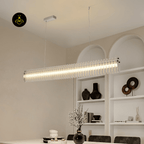 Modern Linear LED Chandelier - Chrome Finish, 47.2-Inch - Jagmag Contemporary Lighting - Fancy and Decorative lights - Brand name jagmag lights