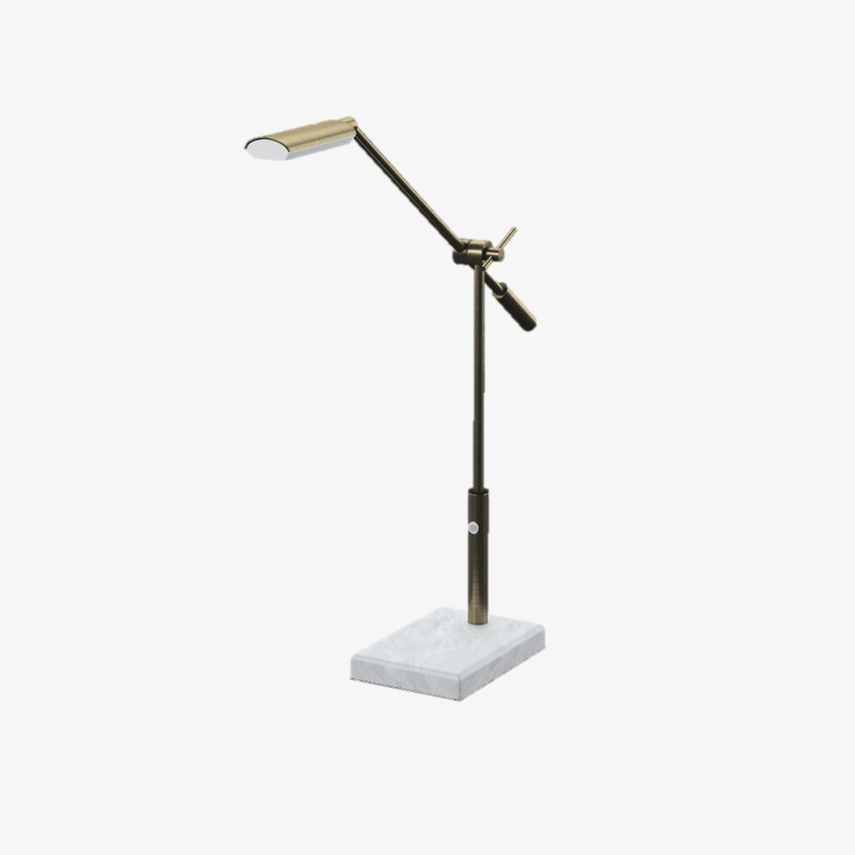 Jagmag LED Desk Lamp - Antique Brass Metal with Marble Base, 26-Inch Height, Touch Dimmer, for Office & Study - Fancy and Decorative lights - Brand name jagmag lights