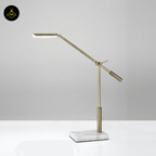Jagmag LED Desk Lamp - Antique Brass Metal with Marble Base, 26-Inch Height, Touch Dimmer, for Office & Study - Fancy and Decorative lights - Brand name jagmag lights