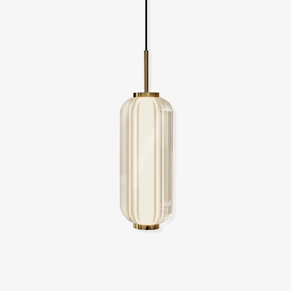 Jagmag Lights Linear Glass Pendant Light | Elma Design | LED | Gold & Clear | India - Fancy and Decorative lights - Brand name jagmag lights