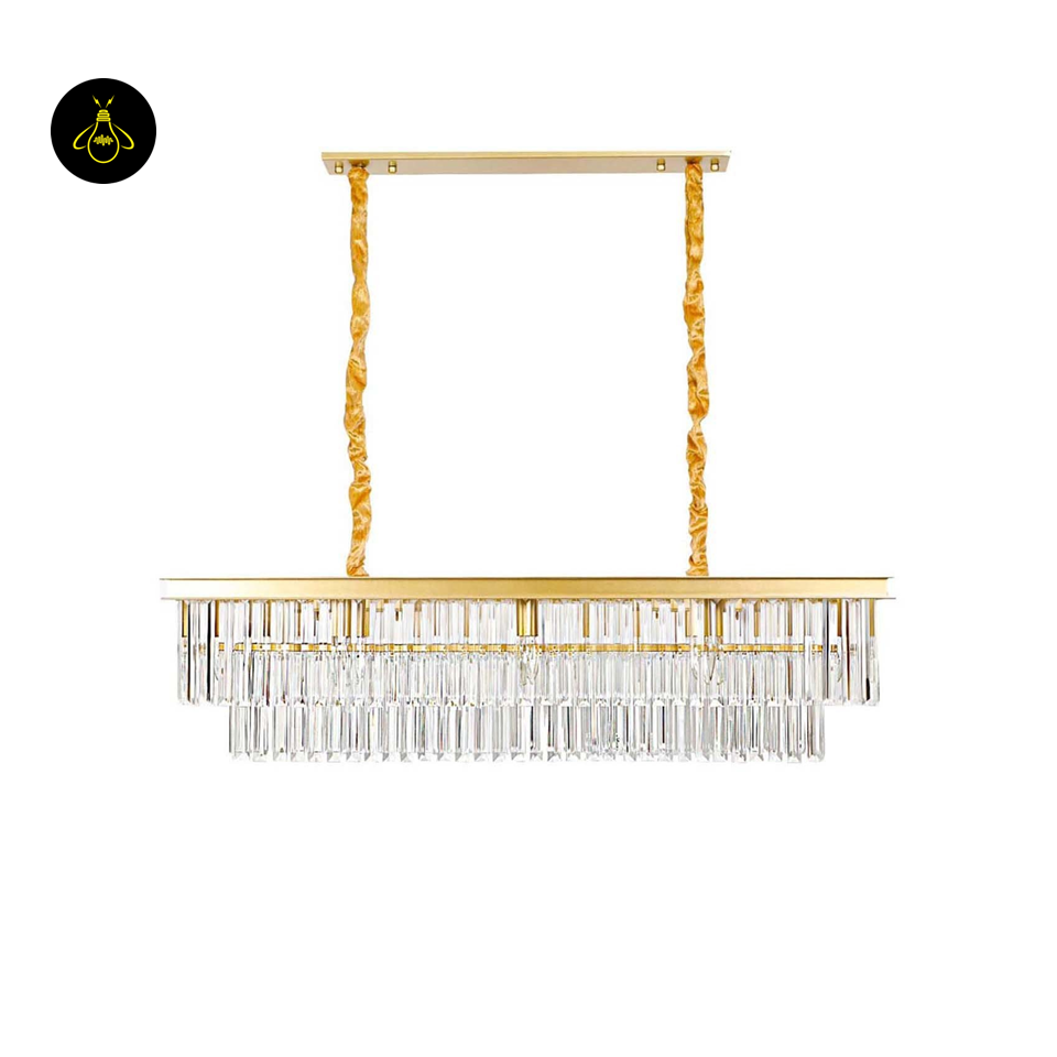 Jagmag Lights Eternal Shine Crystal Chandelier, Satin Gold Finish, for Living Room or Dining Room