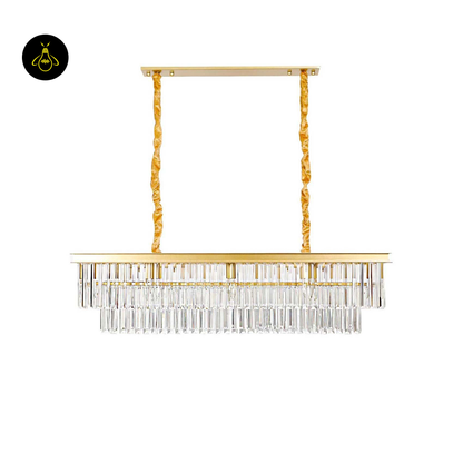 Jagmag Lights Eternal Shine Crystal Chandelier, Satin Gold Finish, for Living Room or Dining Room