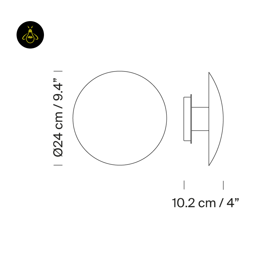 Jagmag Lights LED Lamp for Wall with Satin Nickel Finish, Aluminum Material, 250mm Diameter, Warm White Light, Modern Minimalist Design