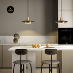 Jagmag Lights Marble Pendant Light | Double Circle Design | LED | Gold/Black | India - Fancy and Decorative lights - Brand name jagmag lights