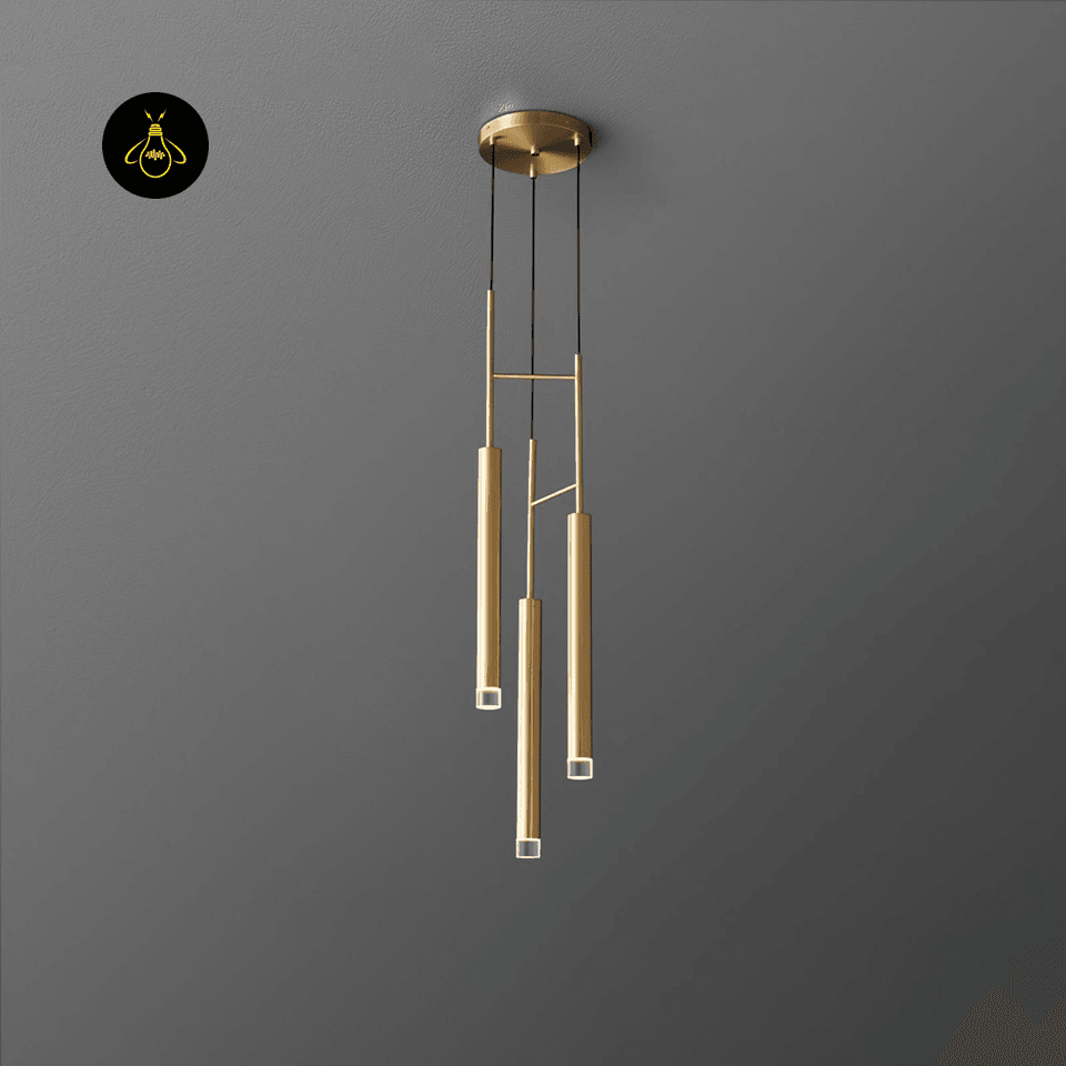 Jagmag Lights Modern Pendant Light | LED | Gold/White | 1/2/3 Heads | Living/Dining Room | Made in India - Fancy and Decorative lights - Brand name jagmag lights