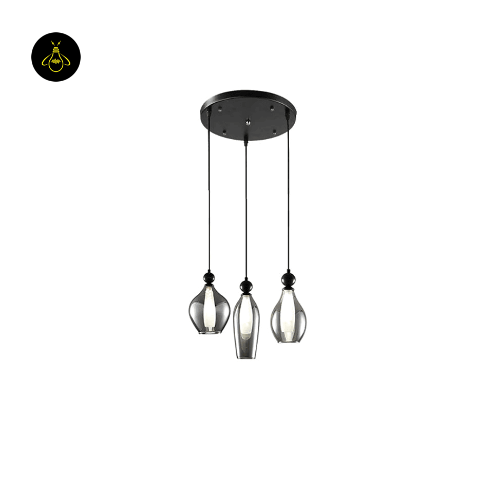 Jagmag Lights Vista Glass Hanging Light | Teardrop Pendant Lamp | Modern Smoked Glass | LED | India - Fancy and Decorative lights - Brand name jagmag lights