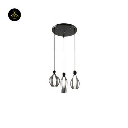 Jagmag Lights Vista Glass Hanging Light | Teardrop Pendant Lamp | Modern Smoked Glass | LED | India - Jagmag Lights
