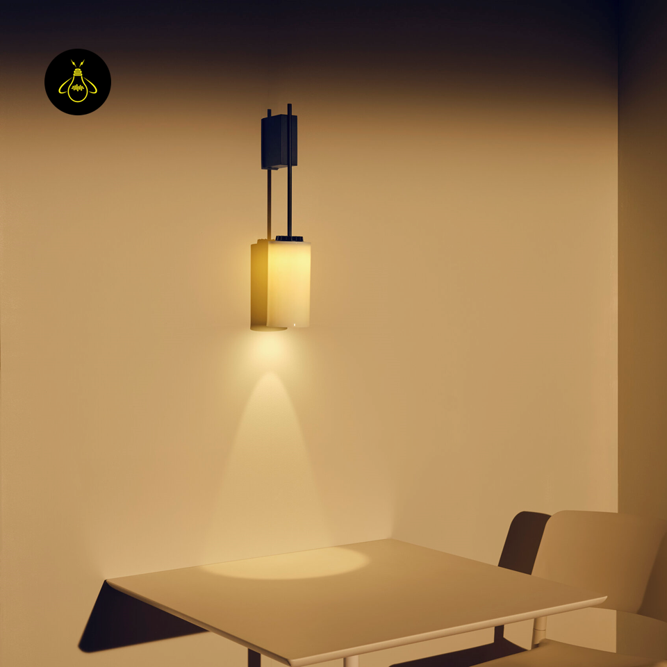 Jagmag Lights Wall Fancy Lights – Stainless Steel Frame, Opal White Glass Shade, Black Matte Finish, E27 Holder, Modern Wall Mount, 146x110x537mm