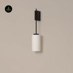 Jagmag Lights Wall Fancy Lights – Stainless Steel Frame, Opal White Glass Shade, Black Matte Finish, E27 Holder, Modern Wall Mount, 146x110x537mm