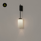 Jagmag Lights Wall Fancy Lights – Stainless Steel Frame, Opal White Glass Shade, Black Matte Finish, E27 Holder, Modern Wall Mount, 146x110x537mm