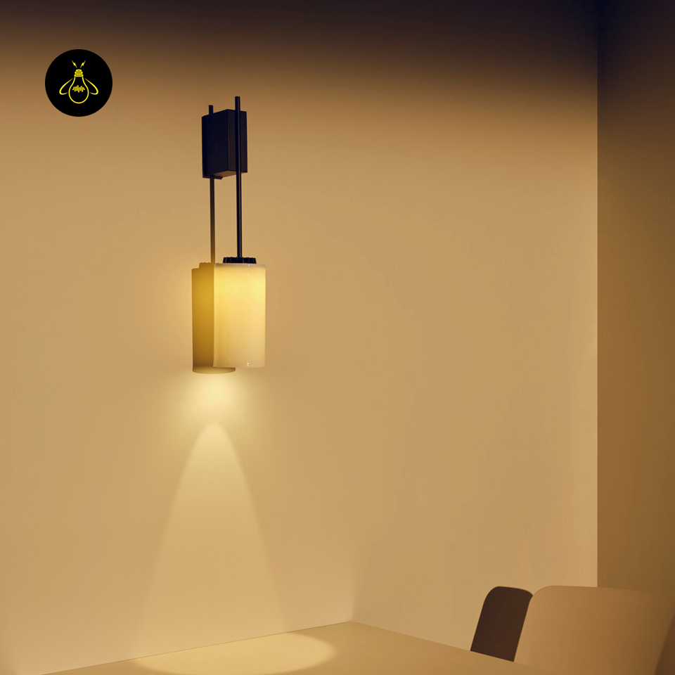 Jagmag Lights Wall Fancy Lights – Stainless Steel Frame, Opal White Glass Shade, Black Matte Finish, E27 Holder, Modern Wall Mount, 146x110x537mm