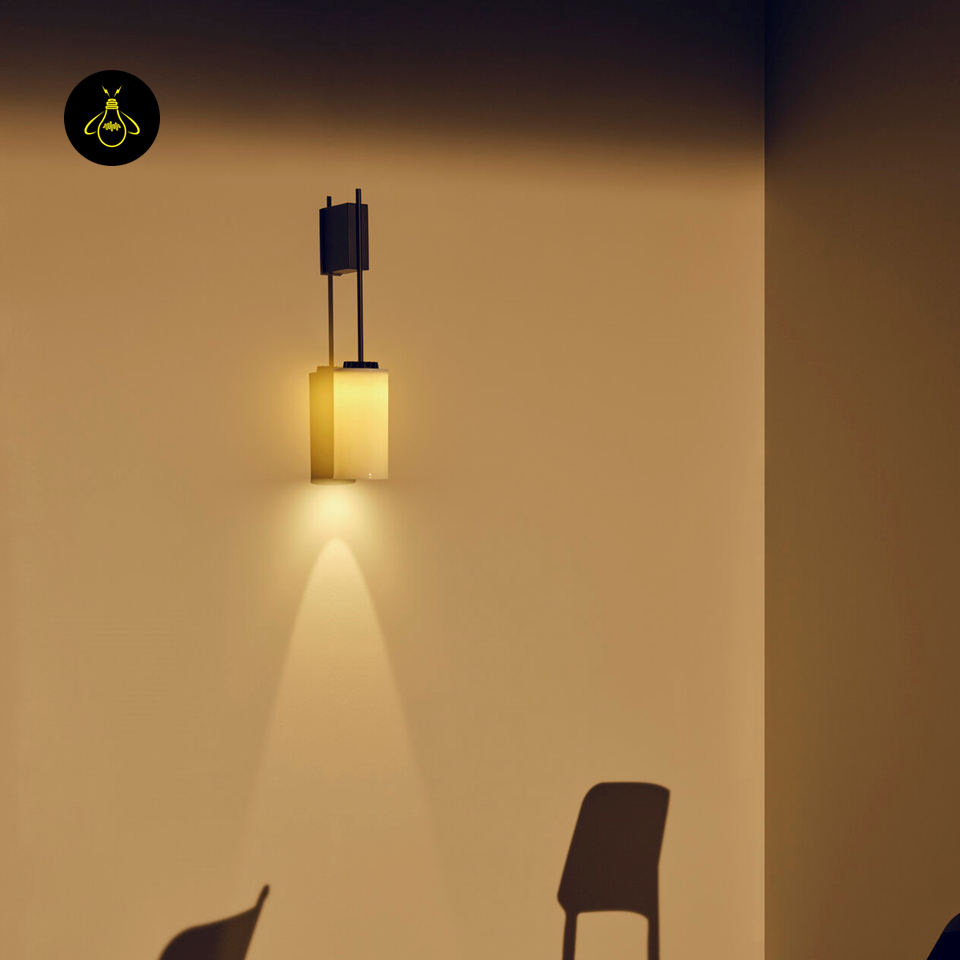 Jagmag Lights Wall Fancy Lights – Stainless Steel Frame, Opal White Glass Shade, Black Matte Finish, E27 Holder, Modern Wall Mount, 146x110x537mm