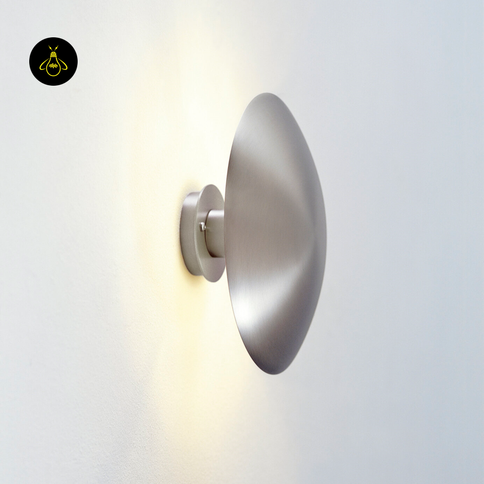 Jagmag Lights LED Lamp for Wall with Satin Nickel Finish, Aluminum Material, 250mm Diameter, Warm White Light, Modern Minimalist Design