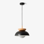 Jagmag Lights Wood Grain Pendant Light | Modern Semi-Circle Design | E14 | 10.6" | Made in India