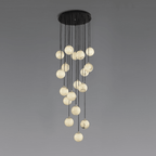 Jagmag Modern Alabaster Ball Chandelier - 18 Lights, 23.6-Inch - Statement Lighting - Fancy and Decorative lights - Brand name jagmag lights
