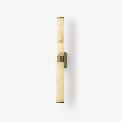 Jagmag Line Alabaster Wall Sconce, Integrated LED, Brass Finish, 27.6" High, for Modern Interiors