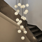 Jagmag Modern Alabaster Ball Chandelier - 18 Lights, 23.6-Inch - Statement Lighting - Fancy and Decorative lights - Brand name jagmag lights