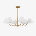 Jagmag Modern Fabric Shade Chandelier - Brass Finish, 6 Lights, 37.8-Inch - Dining Room Lighting - Fancy and Decorative lights - Brand name jagmag lights