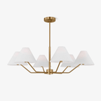 Jagmag Modern Fabric Shade Chandelier - Brass Finish, 6 Lights, 37.8-Inch - Dining Room Lighting - Fancy and Decorative lights - Brand name jagmag lights