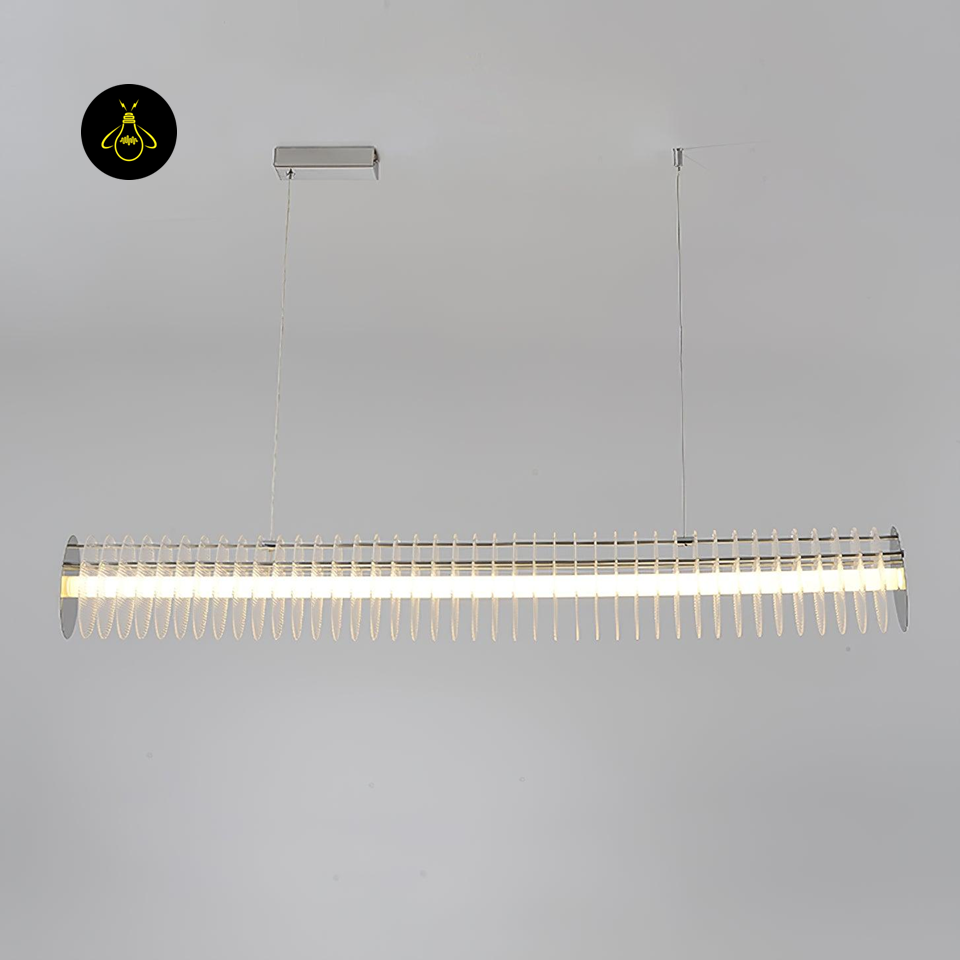 Modern Linear LED Chandelier - Chrome Finish, 47.2-Inch - Jagmag Contemporary Lighting