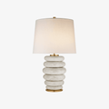 Jagmag Phoebe Ceramic Table Lamp - Stacked Pebble Design with Fabric Shade, 73cm, for Stylish Interiors - Fancy and Decorative lights - Brand name jagmag lights