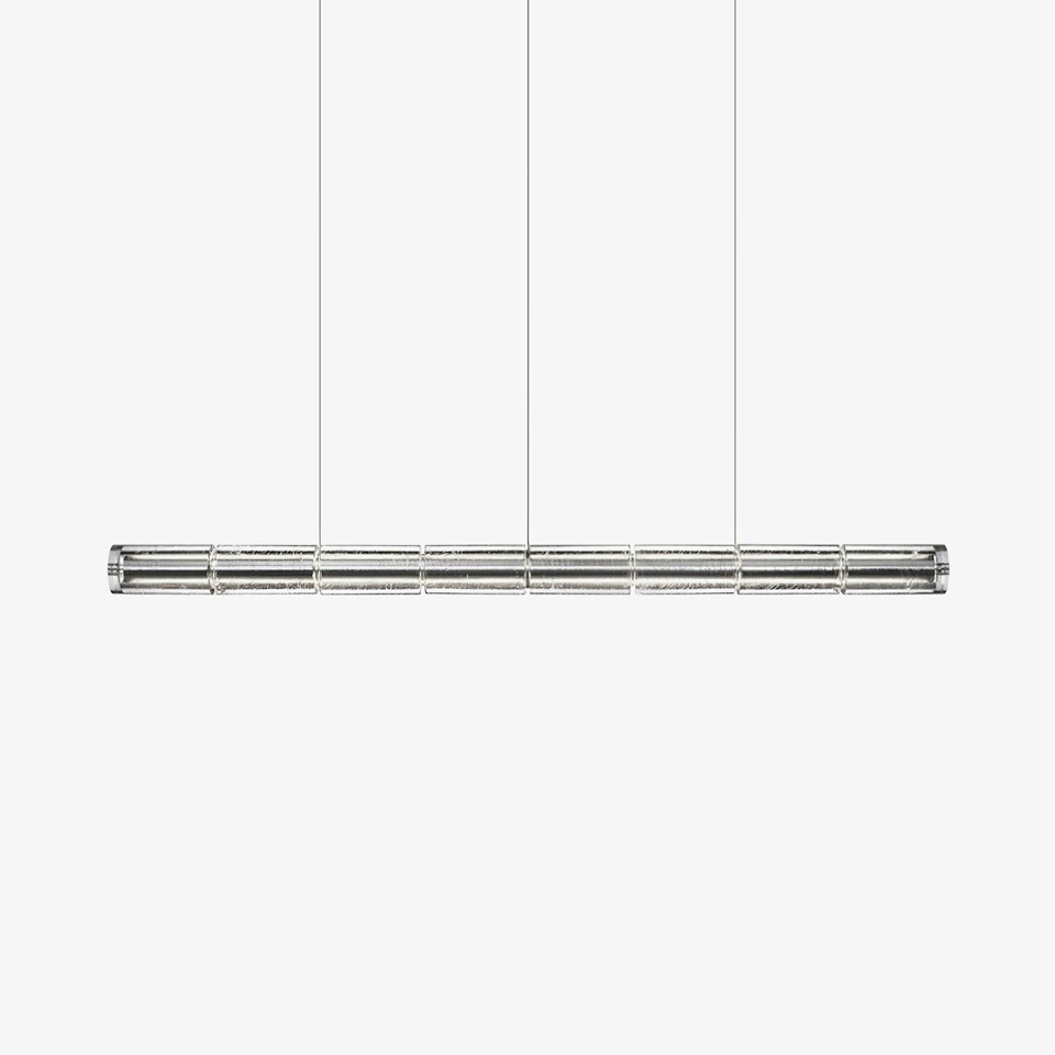 Jagmag Modern Segmented Glass Chandelier - Chrome Finish, 49.2-Inch - Contemporary Lighting