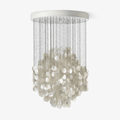 Jagmag Lights Shell Cascade Chandelier with White Shell Design, 31.5″ Diameter, Adjustable Height, for Coastal or Urban Spaces - Fancy and Decorative lights - Brand name jagmag lights