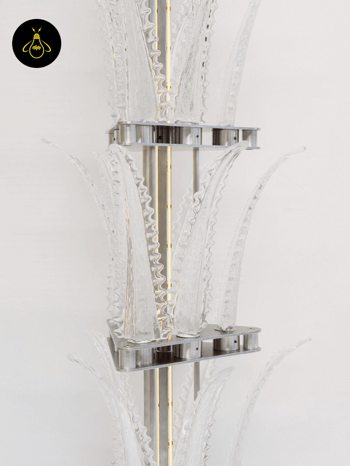 Jagmag Chandelier Light - Talar Collection, Handcrafted Murano Glass with Aluminum, 118x8x9 Inches, Dimmable LED for Luxurious Ambiance - Fancy and Decorative lights - Brand name jagmag lights