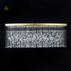 Crystal Raut Ball Chandelier with Stainless Steel Mirror, Gold/Black Finish, for Living Room or Dining Room - Fancy and Decorative lights - Brand name jagmag lights