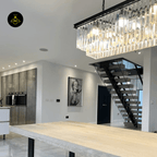 Jagmag Lights Eternal Shine Crystal Chandelier, Satin Gold Finish, for Living Room or Dining Room - Fancy and Decorative lights - Brand name jagmag lights