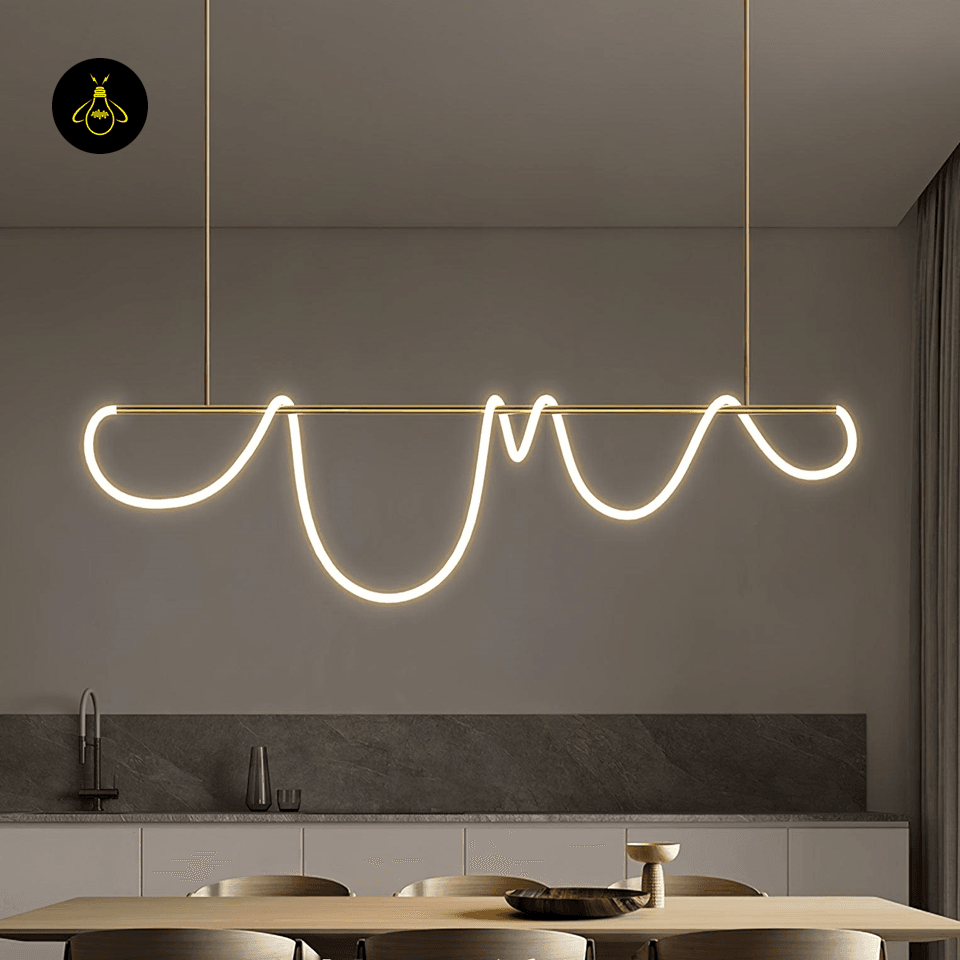 Jagmag Lights Modern Silicone and Metal Chandelier with Adjustable Length, 59.1″ Long, for Contemporary Living Rooms - Fancy and Decorative lights - Brand name jagmag lights