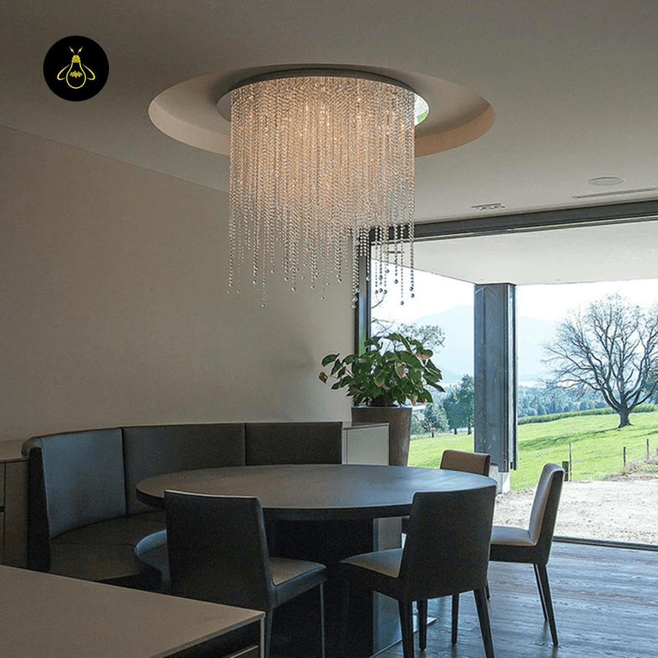 Jagmag Lights Westminster Crystal Chandelier II, 2 Feet Height, Crystal & Stainless Steel, for Dining Room or Kitchen - Fancy and Decorative lights - Brand name jagmag lights