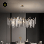 Jagmag Lights Wisteria Flower Crystal Chandelier with Gold Finish, 18″ Diameter, Adjustable Height, for Living Room or Dining Room - Fancy and Decorative lights - Brand name jagmag lights