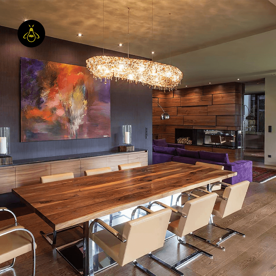 Jagmag Lights Modern Round Crystal Chandelier with Chrome Finish, Adjustable Height, for Living Room or Dining Room - Fancy and Decorative lights - Brand name jagmag lights