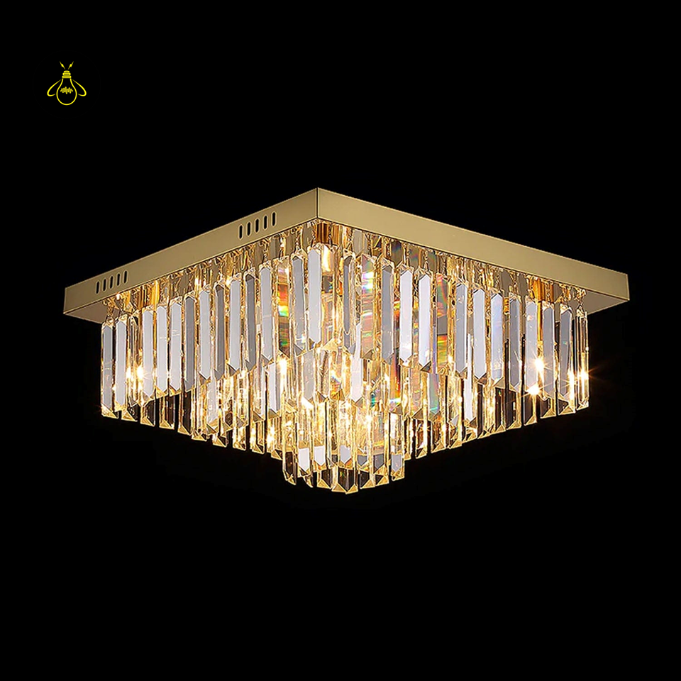 Jagmag Lights Eternal Shine Crystal Chandelier, Satin Gold Finish, for Living Room or Dining Room