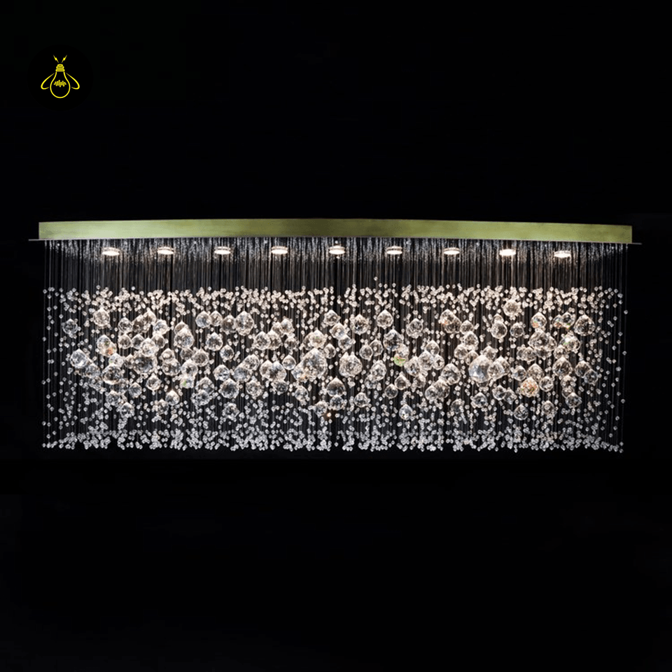 Crystal Raut Ball Chandelier with Stainless Steel Mirror, Gold/Black Finish, for Living Room or Dining Room - Fancy and Decorative lights - Brand name jagmag lights