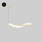 Jagmag Lights Wave Chandelier with Creamy Yellow Finish, 47.2″ Length, Adjustable Height, for Living Room or Dining Room - Fancy and Decorative lights - Brand name jagmag lights