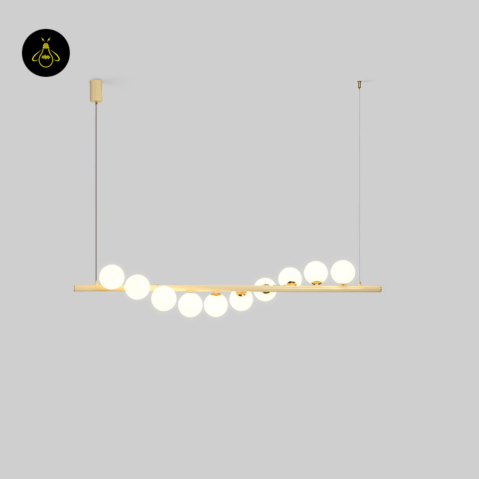 Jagmag Lights Wave Chandelier with Creamy Yellow Finish, 47.2″ Length, Adjustable Height, for Living Room or Dining Room - Fancy and Decorative lights - Brand name jagmag lights