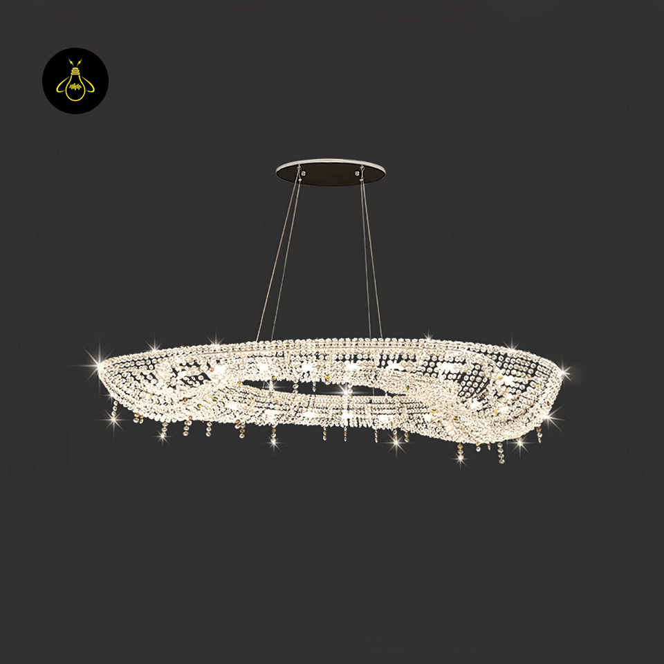 Jagmag Lights Modern Round Crystal Chandelier with Chrome Finish, Adjustable Height, for Living Room or Dining Room - Fancy and Decorative lights - Brand name jagmag lights