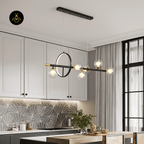 Jagmag Lights Flora Chandelier with Metal and Glass Design, 47.2-Inch Length, for Dining Spaces - Fancy and Decorative lights - Brand name jagmag lights