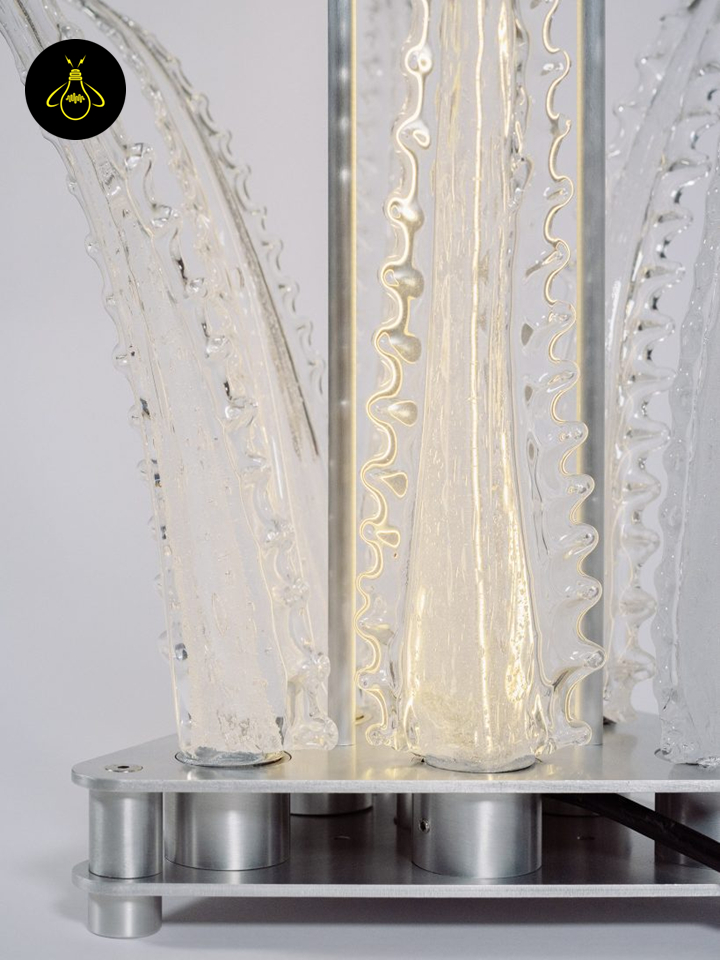 Jagmag Chandelier Light - Talar Collection, Handcrafted Murano Glass with Aluminum, 118x8x9 Inches, Dimmable LED for Luxurious Ambiance