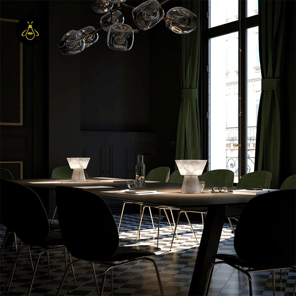 Jagmag Beta Marble Table Lamp - White with Brass Trim, 20cm/28cm, for Elegant Homes - Fancy and Decorative lights - Brand name jagmag lights