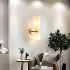 Jagmag Edie Brass Wall Sconce - Opal Glass, 35cm Height, for Elegant Interiors - Fancy and Decorative lights - Brand name jagmag lights