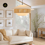 Jagmag Lights Woven Pendant Light | Japanese Style | Hemp Rope & Linen | E26/E27 | India - Fancy and Decorative lights - Brand name jagmag lights