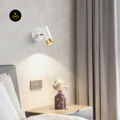 Jagmag Karpo Wall Lamp with Adjustable Head, White Finish, for Bedroom Reading