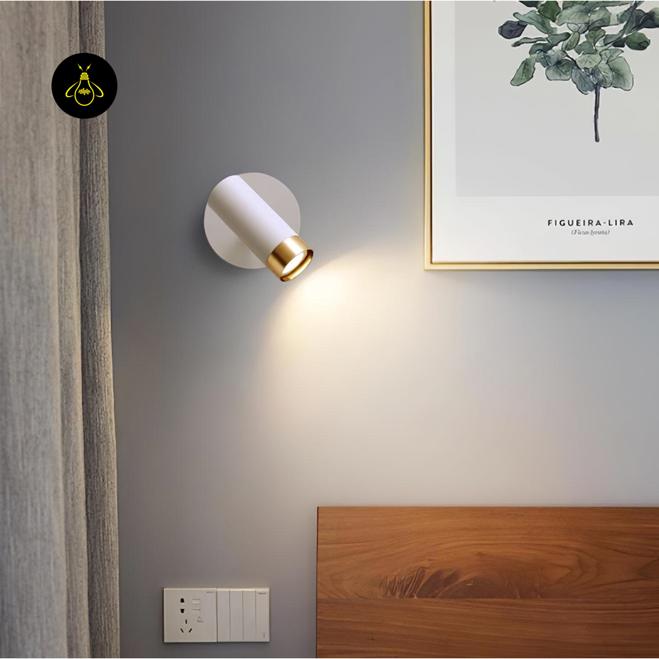 Jagmag Karpo Wall Lamp with Adjustable Head, White Finish, for Bedroom Reading